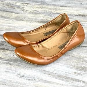 STEVE MADDEN Flats Cognac Brown “Skripted” Slip-On Ballet Flats Tan 6M